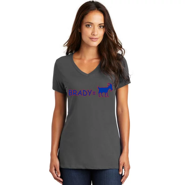 Brady Equals The Goat New England Women's V-Neck T-Shirt