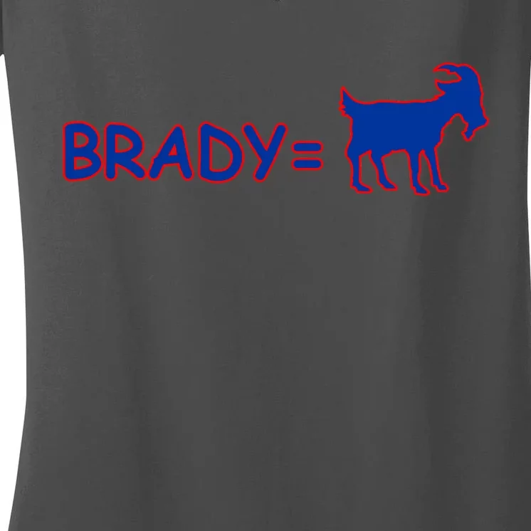 Brady Equals The Goat New England Women's V-Neck T-Shirt