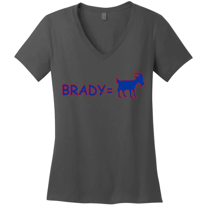 Brady Equals The Goat New England Women's V-Neck T-Shirt