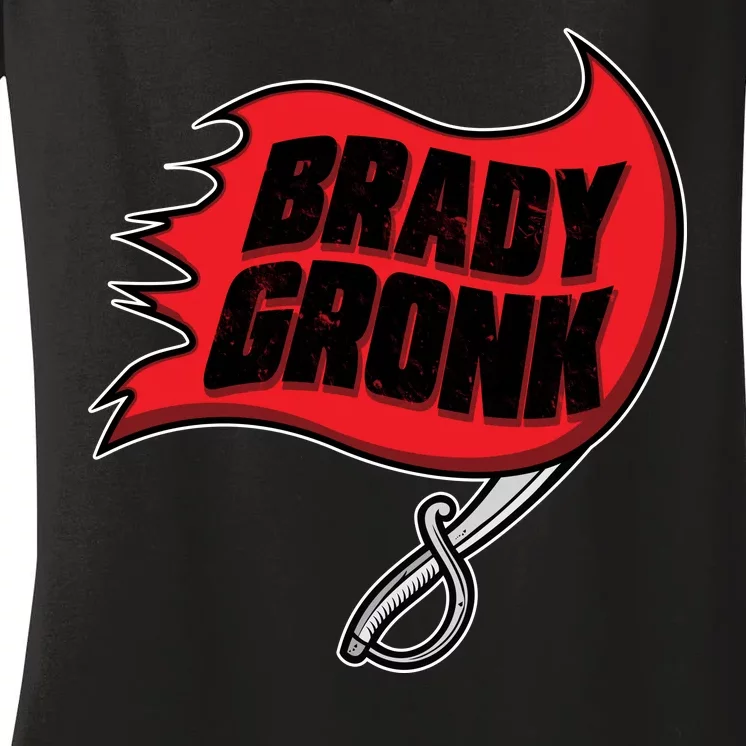 Brady Gronk Tampa Bay Flag Women's V-Neck T-Shirt