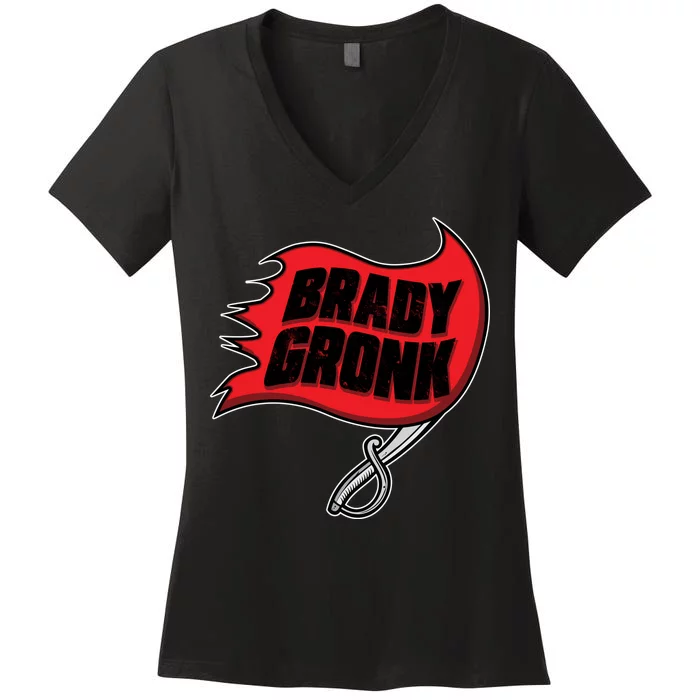 Brady Gronk Tampa Bay Flag Women's V-Neck T-Shirt