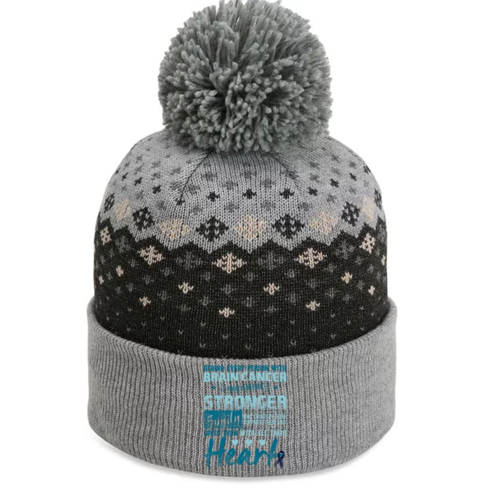 Brain Cancer Awareness Strong Family The Baniff Cuffed Pom Beanie