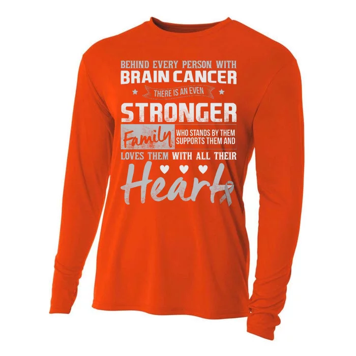 Brain Cancer Awareness Strong Family Cooling Performance Long Sleeve Crew