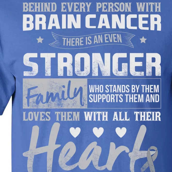 Brain Cancer Awareness Strong Family Tall T-Shirt