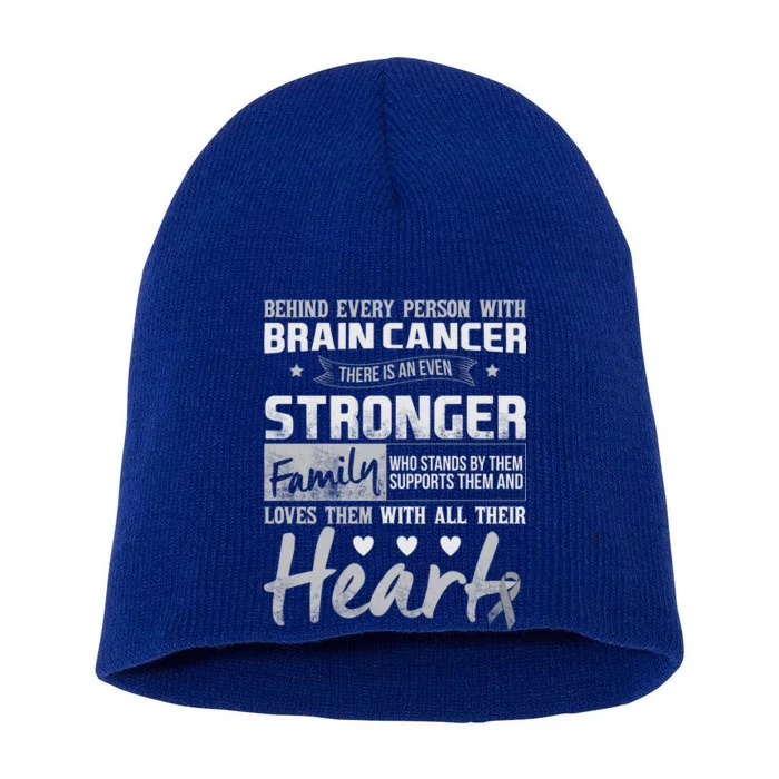 Brain Cancer Awareness Strong Family Short Acrylic Beanie