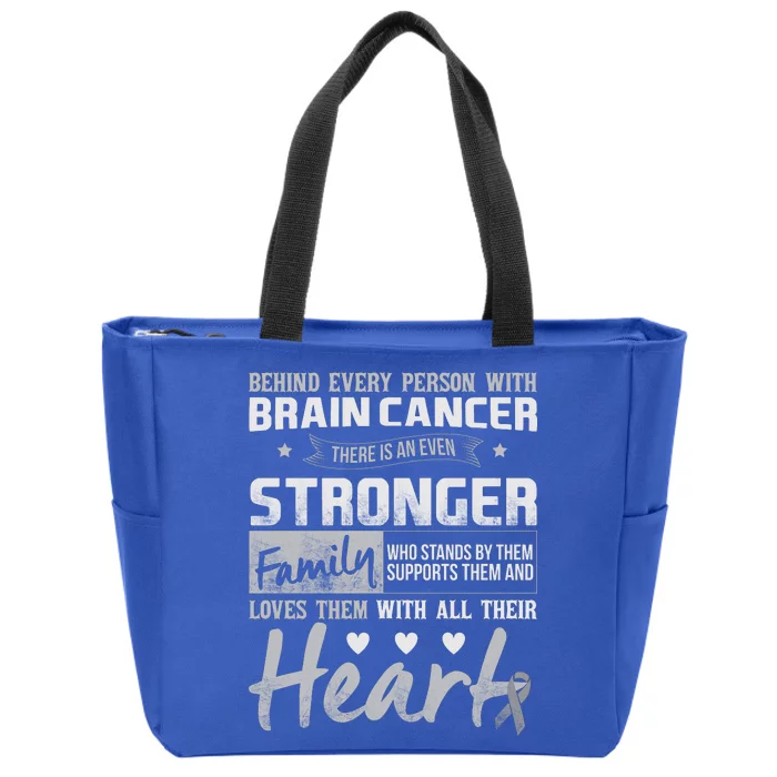 Brain Cancer Awareness Strong Family Zip Tote Bag