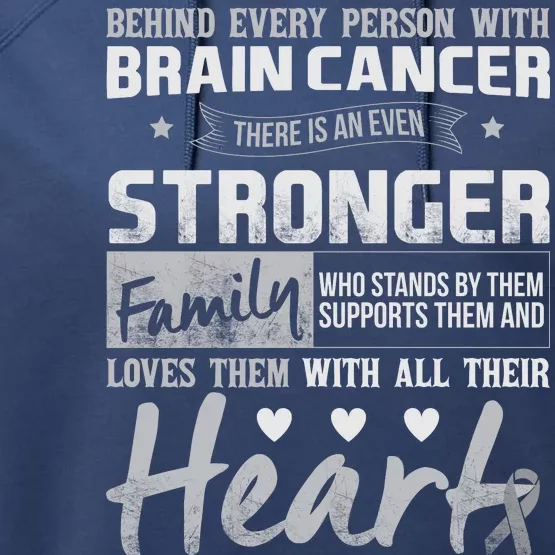 Brain Cancer Awareness Strong Family Performance Fleece Hoodie