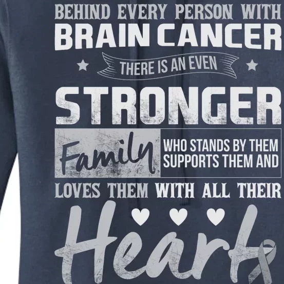 Brain Cancer Awareness Strong Family Women's Pullover Hoodie