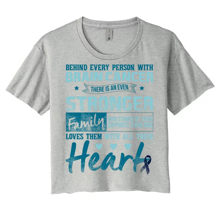 Brain Cancer Awareness Strong Family Women's Crop Top Tee