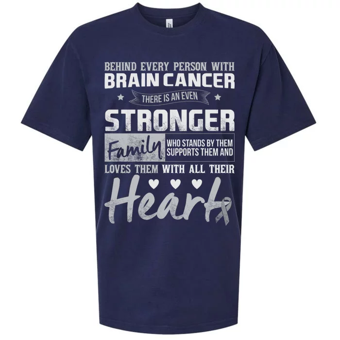 Brain Cancer Awareness Strong Family Sueded Cloud Jersey T-Shirt