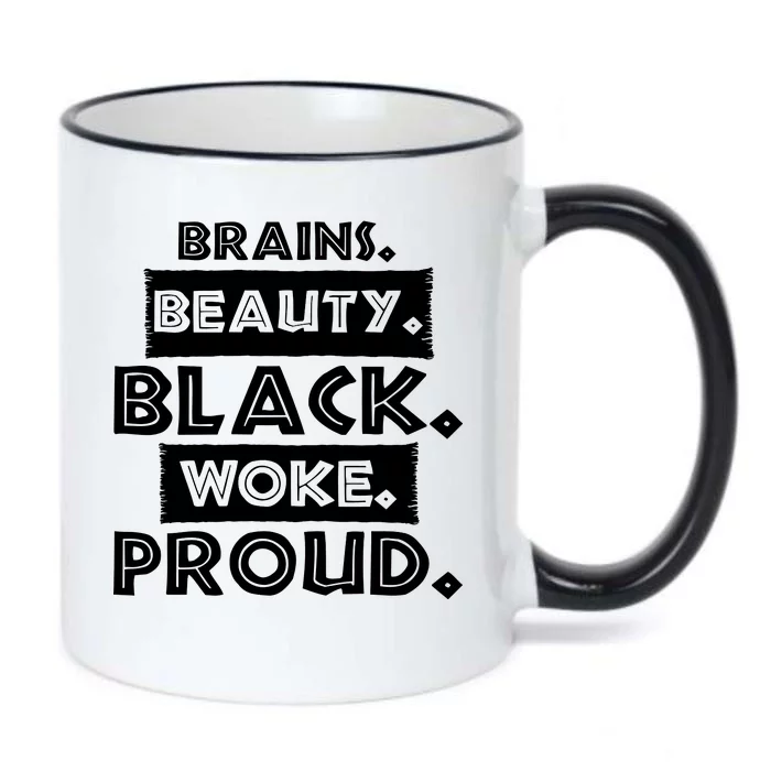 Brains Beauty Black Woke Proud Black Color Changing Mug