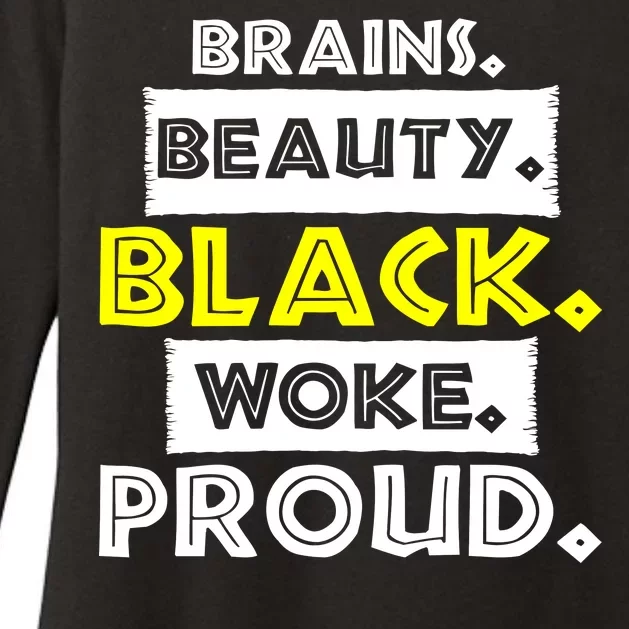 Brains Beauty Black Woke Proud Womens CVC Long Sleeve Shirt