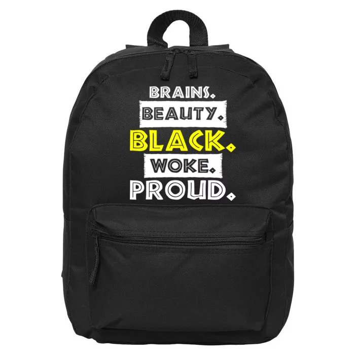 Brains Beauty Black Woke Proud 16 in Basic Backpack