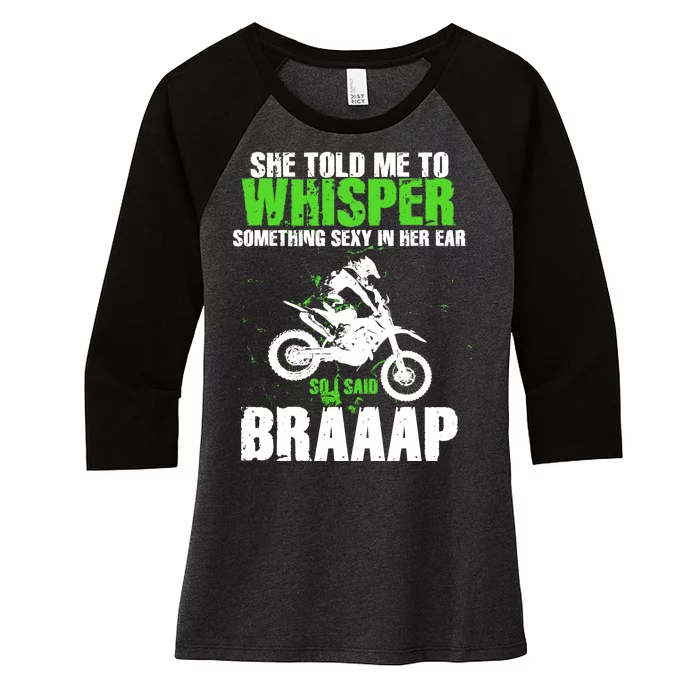 BRAPPP Motocross Women's Tri-Blend 3/4-Sleeve Raglan Shirt