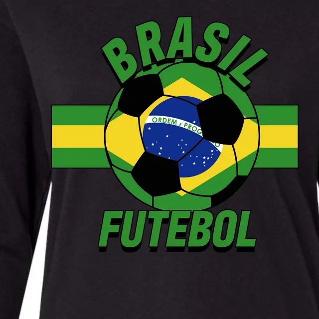 Brasil Futebol Brazil Soccer Womens Cotton Relaxed Long Sleeve T-Shirt