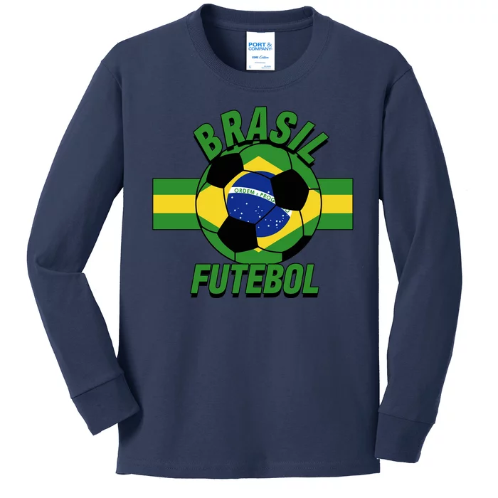 Brasil Futebol Brazil Soccer Kids Long Sleeve Shirt