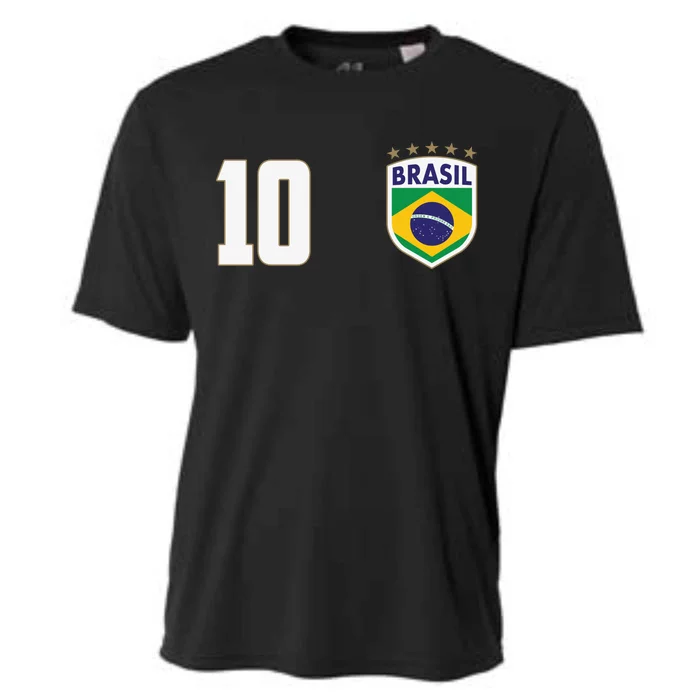 Brasil World Cup Soccer Emblem Jersey Cooling Performance Crew T-Shirt