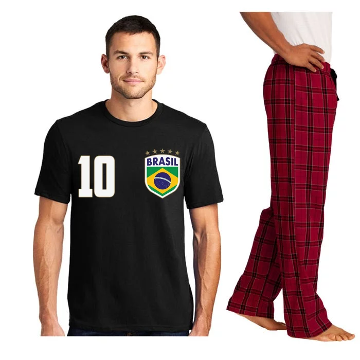 Brasil World Cup Soccer Emblem Jersey Pajama Set