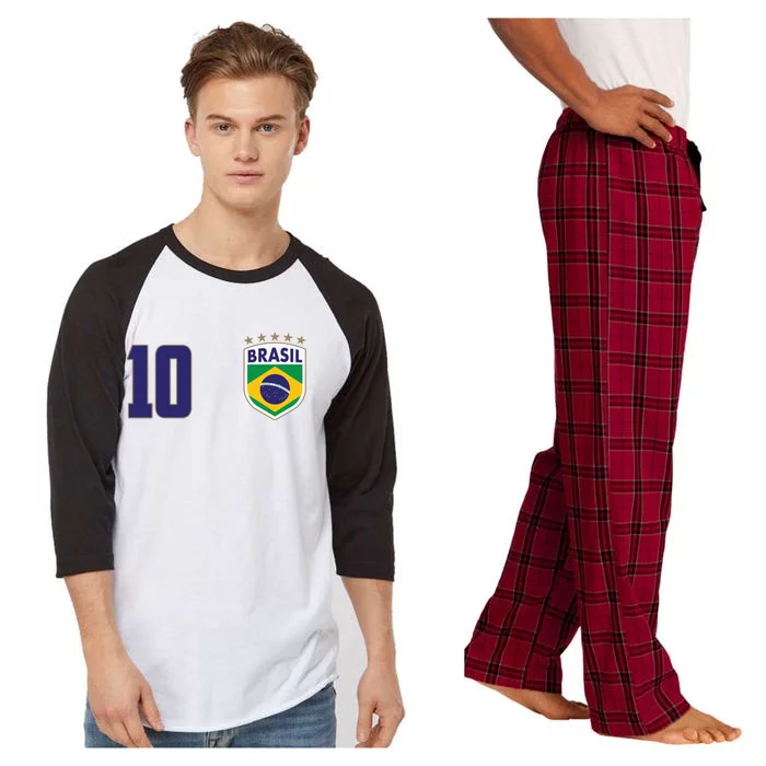 Brasil World Cup Soccer Emblem Jersey Raglan Sleeve Pajama Set