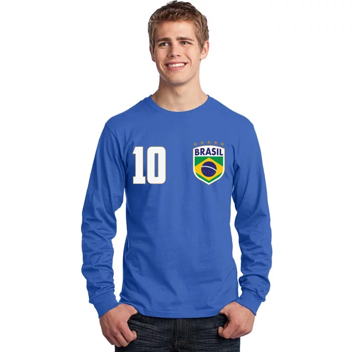 Brasil World Cup Soccer Emblem Jersey Tall Long Sleeve T-Shirt