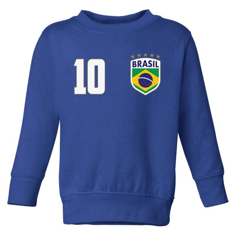 Brasil World Cup Soccer Emblem Jersey Toddler Sweatshirt