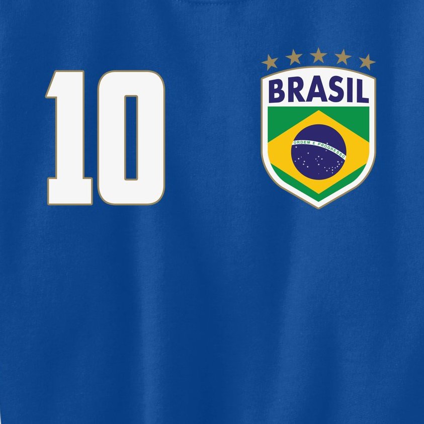Brasil World Cup Soccer Emblem Jersey Kids Sweatshirt