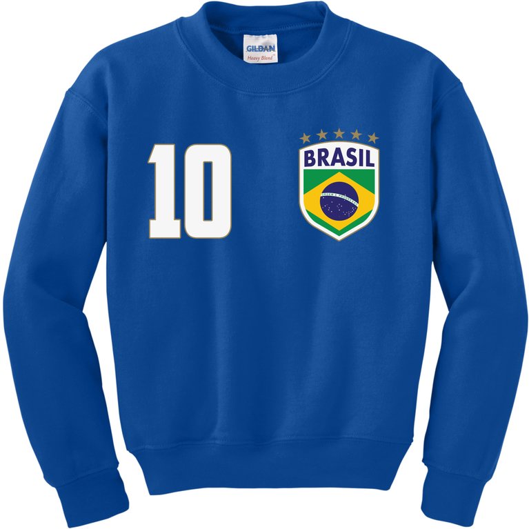 Brasil World Cup Soccer Emblem Jersey Kids Sweatshirt