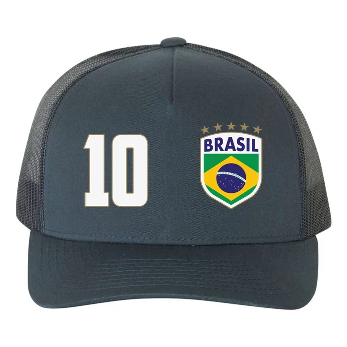 Brasil World Cup Soccer Emblem Jersey Yupoong Adult 5-Panel Trucker Hat