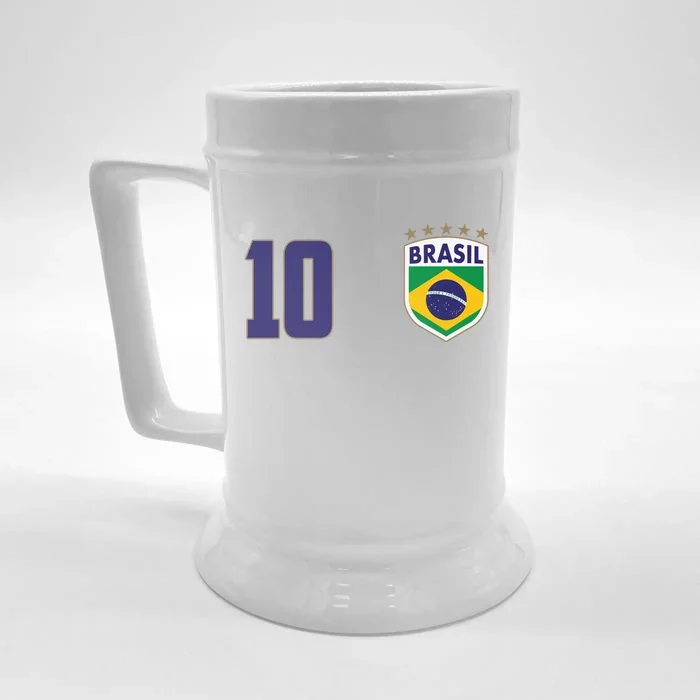 Brasil World Cup Soccer Emblem Jersey Front & Back Beer Stein