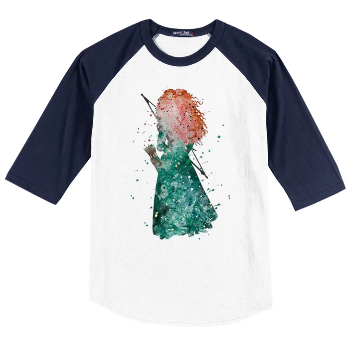 Brave Merida Watercolor Baseball Sleeve Shirt