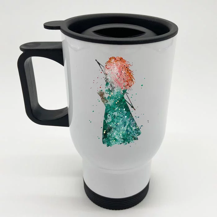 Brave Merida Watercolor Front & Back Stainless Steel Travel Mug