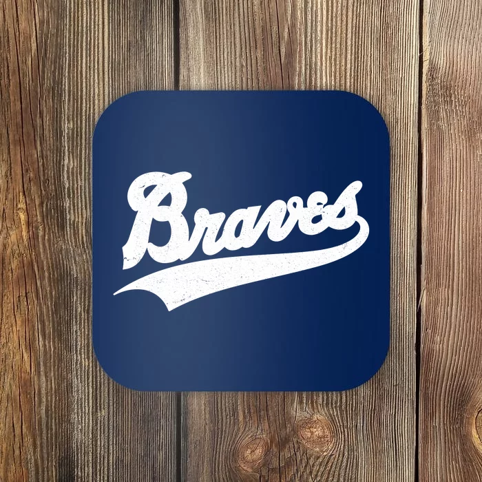 Braves Baseball Vintage Sports Logo Coaster