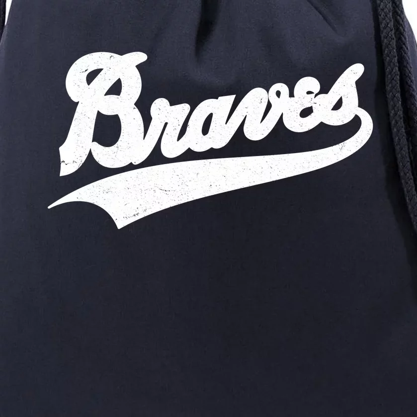 Braves Baseball Vintage Sports Logo Drawstring Bag