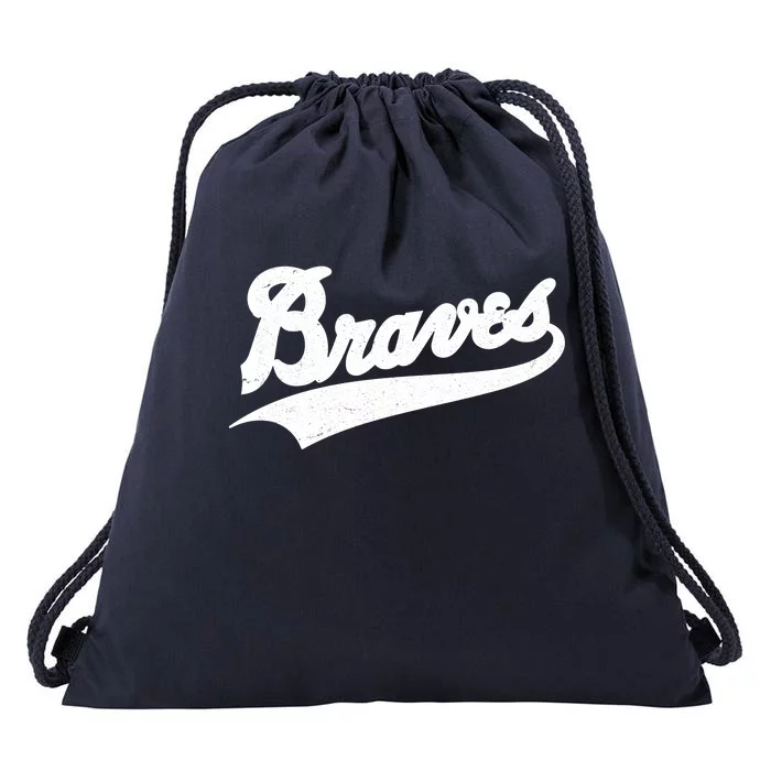 Braves Baseball Vintage Sports Logo Drawstring Bag