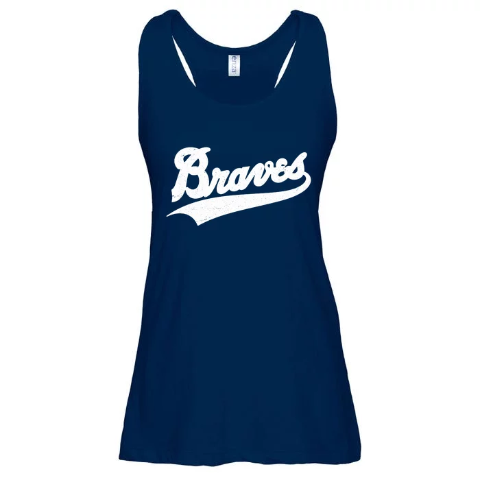 Braves Baseball Vintage Sports Logo Ladies Essential Flowy Tank