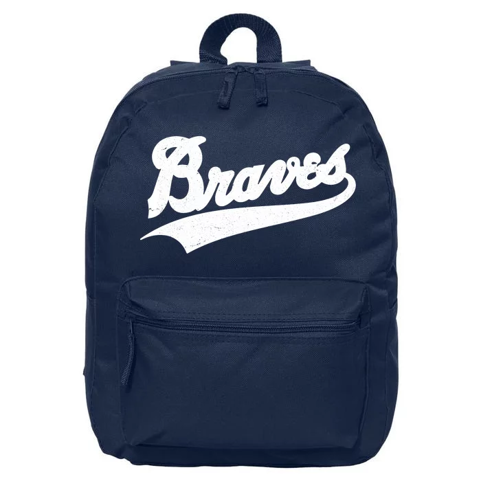 Braves Baseball Vintage Sports Logo 16 in Basic Backpack