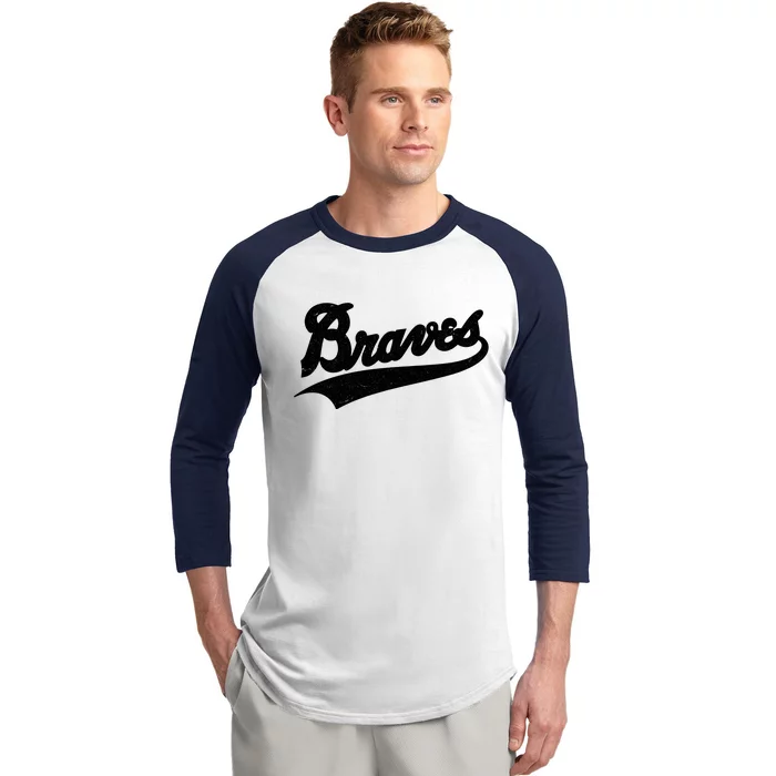 Braves Baseball Vintage Sports Logo Baseball Sleeve Shirt