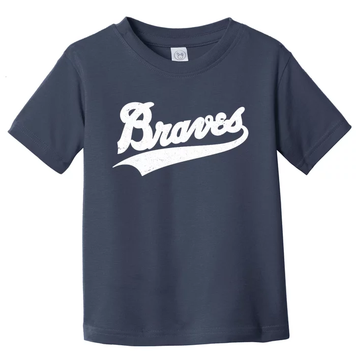 Braves Baseball Vintage Sports Logo Toddler Sweatshirt