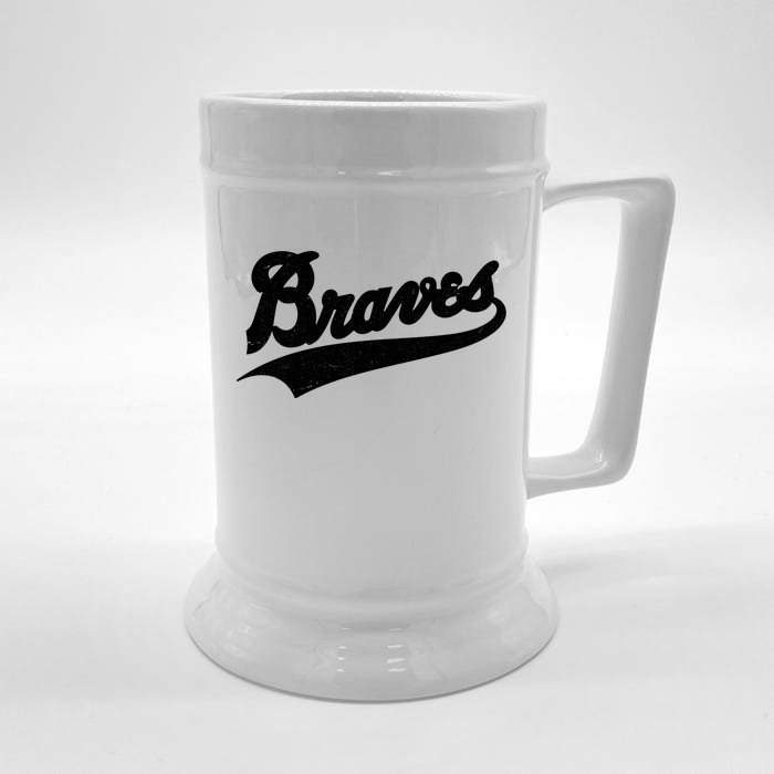 Braves Baseball Vintage Sports Logo Front & Back Beer Stein