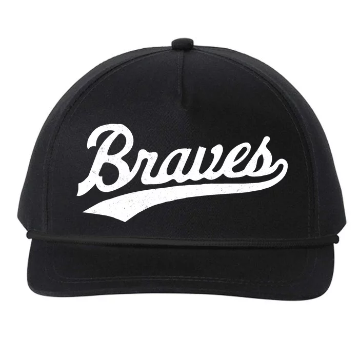 Braves Vintage Distressed Snapback Five-Panel Rope Hat