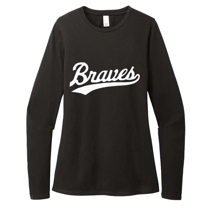 Braves Vintage Distressed Womens CVC Long Sleeve Shirt