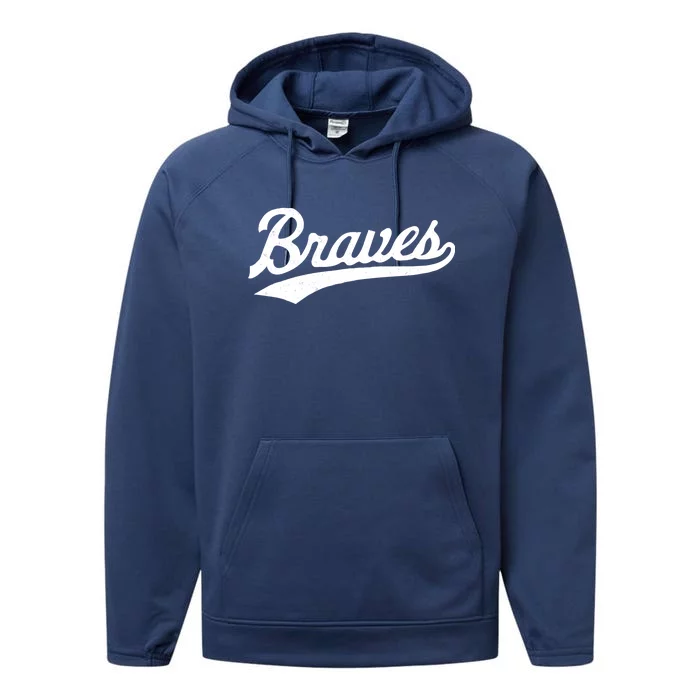 Braves Vintage Distressed Performance Fleece Hoodie