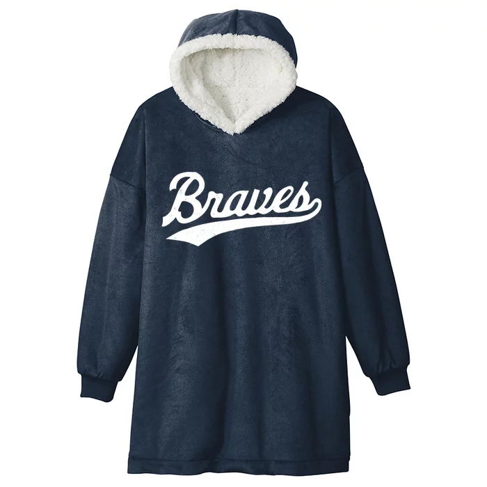 Braves Vintage Distressed Hooded Wearable Blanket