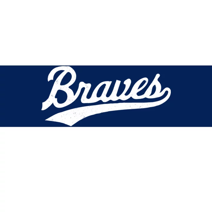 Braves Vintage Distressed Bumper Sticker