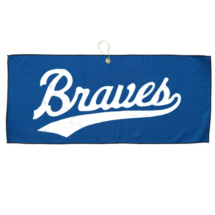 Braves Vintage Distressed Large Microfiber Waffle Golf Towel