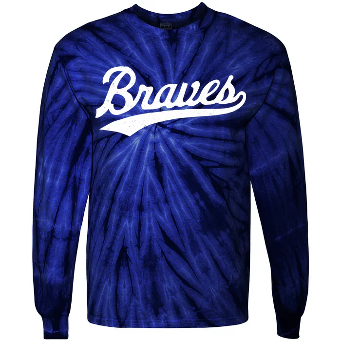 Braves Vintage Distressed Tie-Dye Long Sleeve Shirt