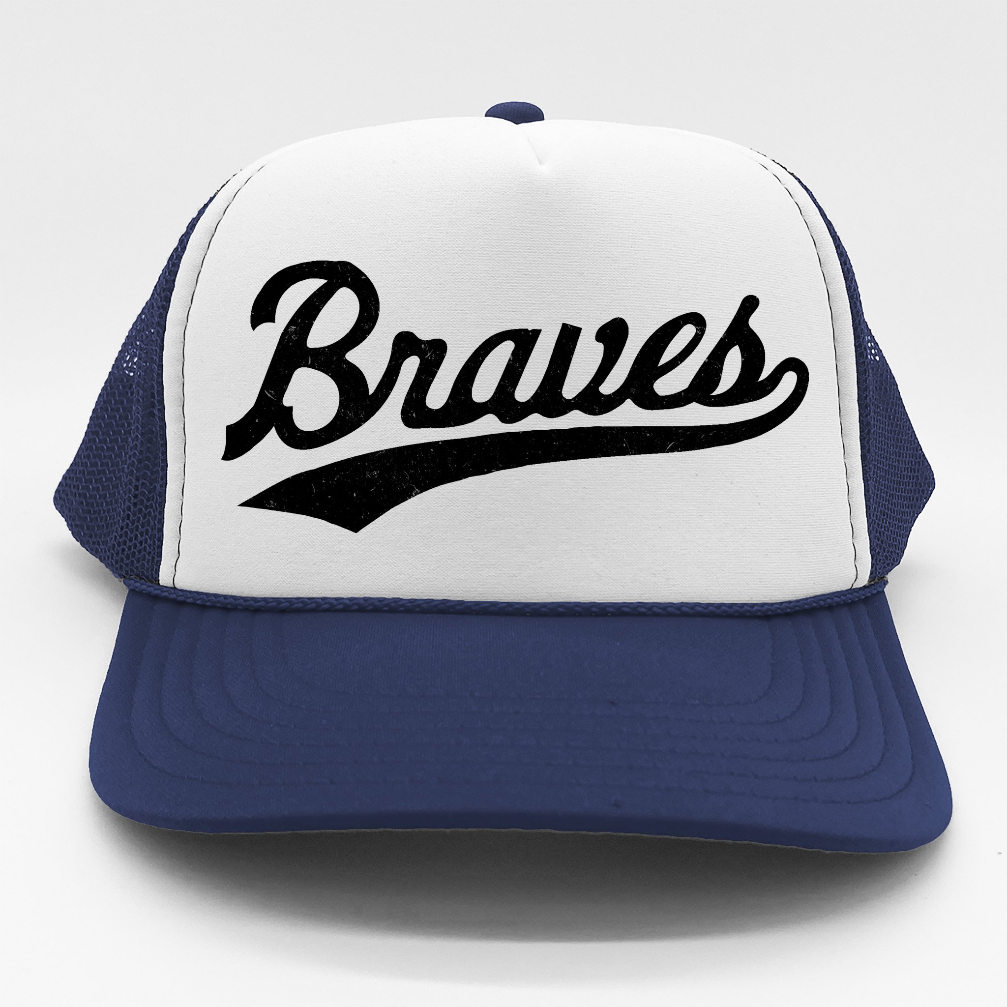 Braves Vintage Distressed Trucker Hat