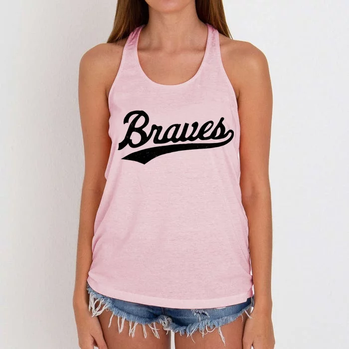 Braves Vintage Distressed Women's Knotted Racerback Tank