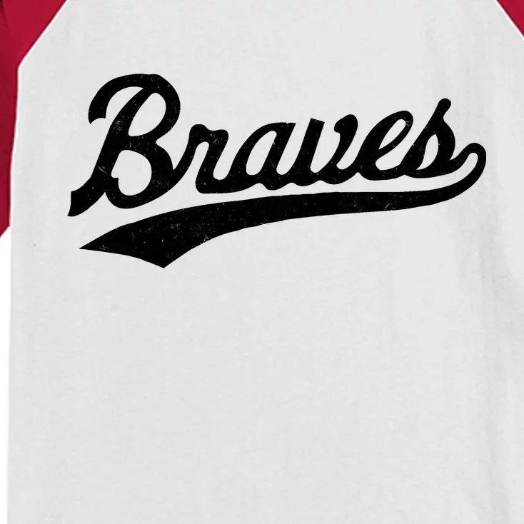 Braves Vintage Distressed Kids Colorblock Raglan Jersey