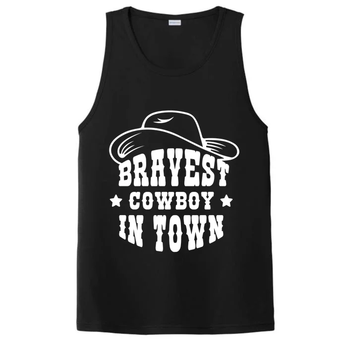 Bravest Cowboy In Town Performance Tank